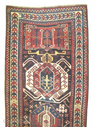 Lenkoran Caucasian, circa 1880 antique. Size: 330 x 118 (cm) 10' 10" x 3' 10"  carpet ID: SA-1200 
Vegetable dyes, the black color is oxidized, the two salvages are woven on  ...