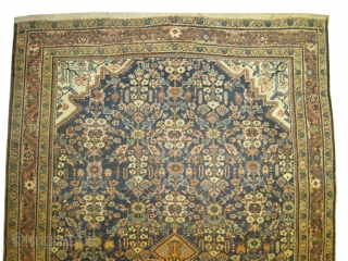 
Ziegler-Mahal Persian knotted circa in 1910 antique, collector's item, Size: 300 x 179 (cm) 9' 10" x 5' 10"  carpet ID: P-5718
The background color is indigo, the four corners are ivory,  ...