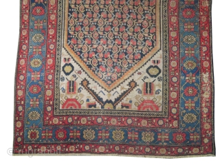 


Malaier Persian, knotted circa 1890 antique, 132 x 220 cm, ID: K-4579 
The black knots are oxidized, the knots are hand spun lamb wool, minor problems at the border, the background color  ...