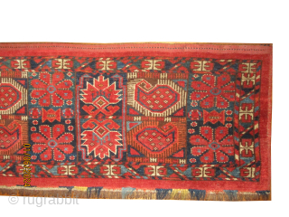 Beshir Turkmen, knotted circa 1860 antique, collectors item, museum standard, 42 x 150 cm, ID: MH-7
Vegetable dyes, the knots and the threads are hand spun wool, in perfect condition, thick pile, unique  ...