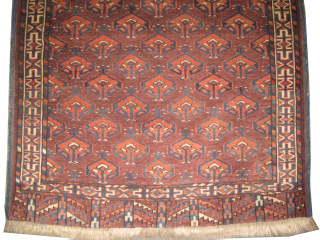 


Yemouth Turkmen knotted circa 1875 antique, collectors item, 86 x 132 cm, ID: T-602
High pile, in perfect condition, vegetable dyes, the black knots are oxidized, the warp and the weft threads are  ...
