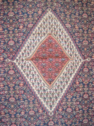 
Senneh kelim Persian pair the 2nd is A-75, circa 1900, antique. Collector's item, Size: 199 x 126 (cm) 6' 6" x 4' 2"  carpet ID: A-68
Vegetable dyes it is fine woven  ...