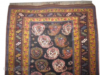 	

Qashqai Persian circa 1905 antique. Collector's item, Size: 179 x 125 (cm) 5' 10" x 4' 1"  carpet ID: E-133
 Vegetable dyes, the black color is oxidized, the knots are hand  ...