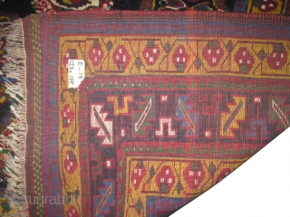 	

Qashqai Persian circa 1905 antique. Collector's item, Size: 179 x 125 (cm) 5' 10" x 4' 1"  carpet ID: E-133
 Vegetable dyes, the black color is oxidized, the knots are hand  ...