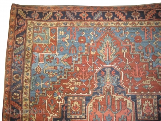  	

Serapi Heriz Persian circa 1890, antique. Size: 350 x 254 (cm) 11' 6" x 8' 4"  carpet ID: P-3035
vegetable dyes, the black color is oxidized, the knots are hand spun  ...