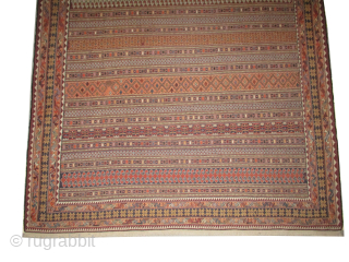 Afshar kilim Persian, semi antique, 206 x 286 cm, ID: LUB-17
Very finely woven with vegetable dyes, in perfect condition.