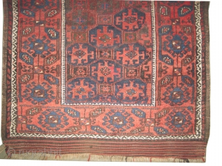 	

Belutch Persian circa 1900 antique. Collector's item. Size: 129 x 90 (cm) 4' 3" x 2' 11"  carpet ID: E-453
Vegetable dyes, rare example, the black color is oxidized, the warp and  ...