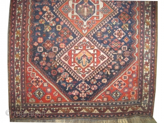 Qashqai Persian circa 1915 antique. Collector's item. Size: 200 x 140 (cm) 6' 7" x 4' 7"  carpet ID: K-3258
Vegetable dyes, the black color is oxidized, the warp and the weft  ...