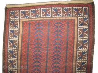  	

Belutch Persian circa 1895 antique. Collector's item. Size: 169 x 93 (cm) 5' 6" x 3' 1" 
 carpet ID: K-3285
Vegetable dyes, the knots are hand spun wool, the warp and  ...