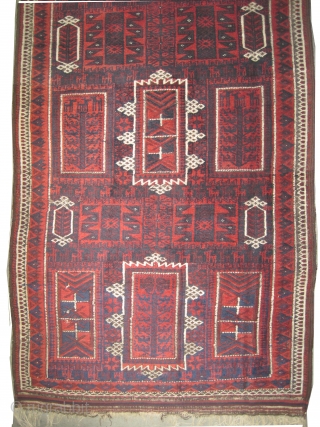  	

Belutch Persian circa 1915 antique, collector's item, 
Size: 168 x 96 (cm) 5' 6" x 3' 2"  carpet ID: K-3565
vegetable dyes, the black color is oxidized, the knots are hand  ...