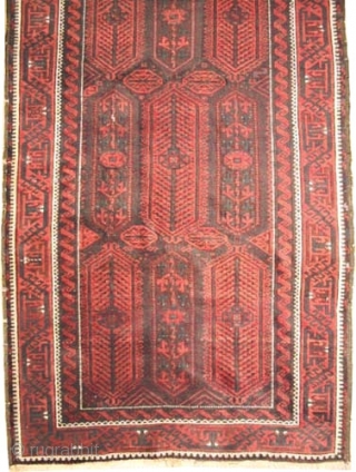  	

Belutch Persian 1908 antique. Size: 192 x 120 (cm) 6' 4" x 3' 11"  carpet ID: E-226
Vegetable dyes, high pile, good condition, the black color is oxidized, the knots are  ...