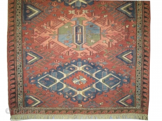 
 Soumak Caucasian, woven with soumak technique circa in 1890 antique, Size: 191 x 102 (cm) 6' 3" x 3' 4"  carpet ID: A-1003
In good condition, minor repairs already done, dragon  ...