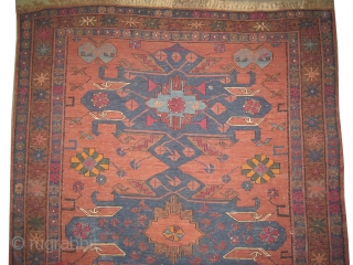 	

Soumak Caucasian from Kuba province, woven circa in 1915 antique, Size: 191 x 129 (cm) 6' 3" x 4' 3"  Carpet ID: A-992
in perfect condition.       