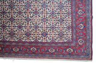 Kayseri Turkish old, 150 x 214 cm,  carept ID: MAM-6
The knots are hand spun wool, the background is ivory, allover design, the surrounded large border is rust, fine knotted, thick pile,  ...