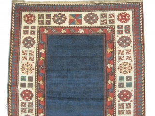 
Talish Caucasian, knotted circa in 1880, antique, collector's item, 246 x 100 (cm) 8' 1" x 3' 3"  Carpet ID: K-4411
The black knots are oxidized, the warp threads are cotton the  ...