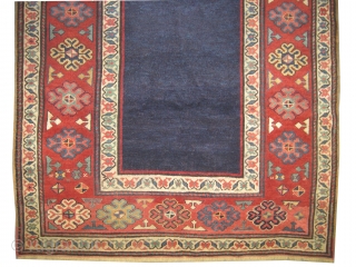 	

Talish Caucasian, knotted circa in 1875, antique, collector's item, 220 x 116 (cm) 7' 3" x 3' 10"  carpet ID: K-4413
The black knots are oxidized, the warp and the weft threads  ...