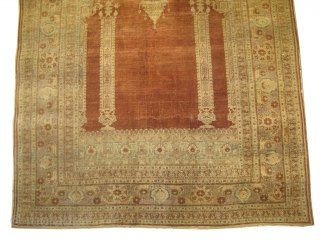 


Tabriz Persian knotted circa 1890, antique, collectors item, 122 x 161 cm, ID: WH-1
The knots, the warp and the weft threads are 100% silk. Prayer design, very finely knotted and elegant, surrounded  ...