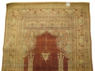 


Tabriz Persian knotted circa 1890, antique, collectors item, 122 x 161 cm, ID: WH-1
The knots, the warp and the weft threads are 100% silk. Prayer design, very finely knotted and elegant, surrounded  ...