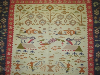 	


Balkan kelim European, from Art Deco period, 291 x 205 (cm) 9' 6" x 6' 9"  carpet ID: A-810
In perfect condition, very finely woven, unique example.      