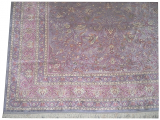 

Boursa 100% silk Anatolian, knotted circa in 1920, 396 x 305 (cm) 13'  x 10'  carpet ID: P-75
The knots, the warp and theweft threads are silk. Both edges are finished  ...