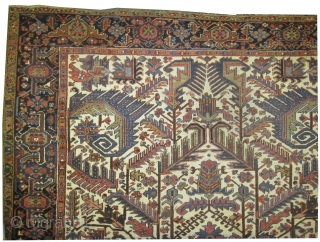


Heriz Persian knotted circa in 1923 semi antique, 320 x 250 (cm) 10' 6" x 8' 2" 
 carpet ID: P-5528
Thick pile, in good condition, ivory background, the surrounded large border is  ...