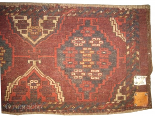  	
Tschaudor Turkmen circa 1890 antique. Collector's item. Size: 154 x 36 (cm) 5' 1" x 1' 2"  carpet ID: K-4954
Vegetable dyes, the brown color is oxidized, the knots are hand  ...