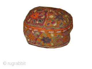 Turkmen Uzbek antique 7 hats, one for each day, embroidered and in perfect condition.                   