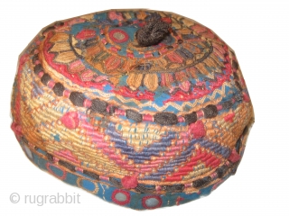 Turkmen Uzbek antique 7 hats, one for each day, embroidered and in perfect condition.                   