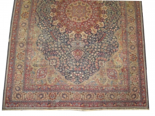 Tabriz Persian circa 1920 antique, Size: 315 x 225 (cm) 10' 4" x 7' 5"  carpet ID: P-4743
 the black color is oxidized, the knots are hand spun wool, the background  ...