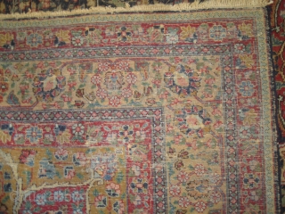 Tabriz Persian circa 1920 antique, Size: 315 x 225 (cm) 10' 4" x 7' 5"  carpet ID: P-4743
 the black color is oxidized, the knots are hand spun wool, the background  ...