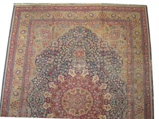 Tabriz Persian circa 1920 antique, Size: 315 x 225 (cm) 10' 4" x 7' 5"  carpet ID: P-4743
 the black color is oxidized, the knots are hand spun wool, the background  ...