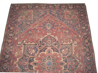 Heriz Serapi Persian circa 1905 antique. Collector's item, Size: 340 x 217 (cm) 11' 2" x 7' 1"  carpet ID: P-5207
The knots are hand spun wool, vegetable dyes, the black color  ...