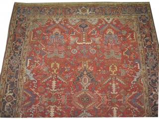  Heriz Persian circa 1905 antique. Collector's item, Size: 309 x 244 (cm) 10' 2" x 8' 
  carpet ID: P-6086
vegetable dyes, the black color is oxidized, the knots are hand  ...