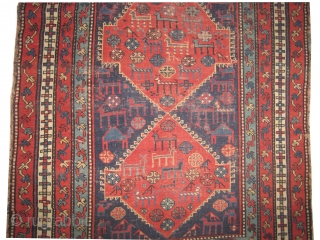 	

Chikli-Kazak Caucasian circa 1909 antique. Collector's item, Size: 240 x 140 (cm) 7' 10" x 4' 7"  carpet ID: V-139
vegetable dyes, the black color is oxidized, the knots are hand spun  ...
