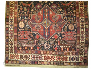 

Akstafa Caucasian knotted circa in 1915 antique, collectors item,  253 x 143 (cm) 8' 4" x 4' 8"  carpet ID: H-175

Thick pile, in perfect condition. The background is stylized with  ...