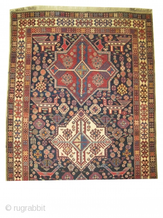 

Akstafa Caucasian knotted circa in 1915 antique, collectors item,  253 x 143 (cm) 8' 4" x 4' 8"  carpet ID: H-175

Thick pile, in perfect condition. The background is stylized with  ...