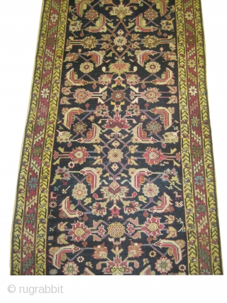 
Karabag Caucasian knotted circa in 1895 antique. 580 x 91 (cm) 19'  x 3'  carpet ID: K-3468
in good condition except the oxidized places are shorter than the rest pile. In  ...