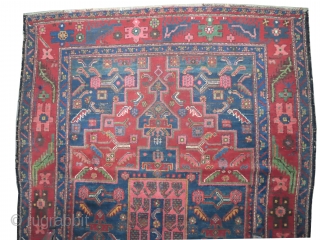 

Kalardash Persian, knotted circa in 1908, antique, 218 x 143 cm
The knots, the warp and the weft threads are hand spun lamb wool. Thick pile, in good condition, two tiny places (2x4cm)  ...