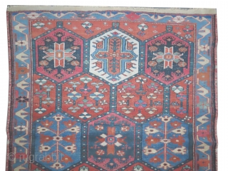 

Bakhtiari Persian knotted, 203 x 129 (cm) 6' 8" x 4' 3"  carpet ID: K-3551
The knots are hand spun wool, the black knots are oxidized, the pile is uniformly short, in  ...