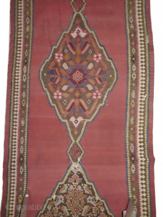 
Bidjar kilim Persian, woven circa in 1910 antique, collectors item, 416 x 118 cm,  carpet ID: MAM-14
The warp and the weft threads are wool, three holes to be repaired, rare example  ...