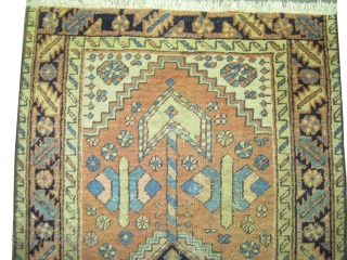 
Heriz Persian knotted circa in 1916 antique, 139 x 79 cm  carpet ID: K-4564
The brown knots are oxidized, the knots are hand spun wool, from the two edges the last tiny  ...