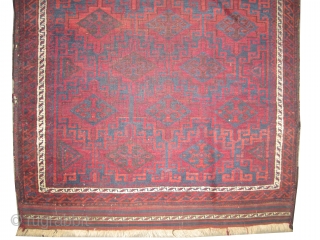 	

Belutch Persian circa 1905 antique. Collector's item, Size: 132 x 94 (cm) 4' 4" x 3' 1" 
 carpet ID: E-217
Vegetable dyes, the black color is oxidized, the knots are hand spun  ...