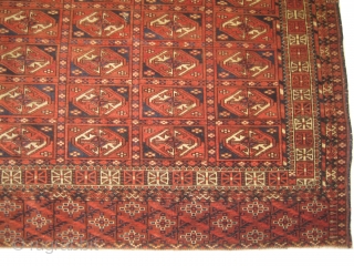 Tekke Turkmen circa 1880 antique, collectors item. Size: 97 x 100cm, Carpet ID: GY-1
The warp and the weft threads are 100% wool, the knots are hand spun wool, very fine knotted, rare  ...