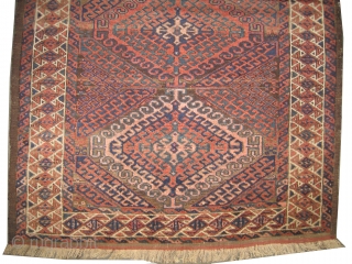  Belutch Persian circa 1905 antique. Collector's item. Size: 163 x 95 (cm) 5' 4" x 3' 1"  carpet ID: M-382
Vegetable dyes, the black color is oxidized, the warp and the  ...