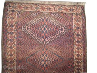  Belutch Persian circa 1905 antique. Collector's item. Size: 163 x 95 (cm) 5' 4" x 3' 1"  carpet ID: M-382
Vegetable dyes, the black color is oxidized, the warp and the  ...