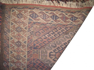  Belutch Persian circa 1905 antique. Collector's item. Size: 163 x 95 (cm) 5' 4" x 3' 1"  carpet ID: M-382
Vegetable dyes, the black color is oxidized, the warp and the  ...