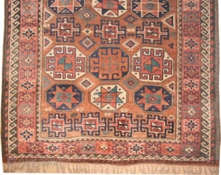 Gutschan-Kurd Persian knotted circa in 1910 antique. Collector's item. 174 x 116 (cm) 5' 8" x 3' 10"  carpet ID: E-501
Both edges are finished with 6cm and 3cm kilim respectively, allover  ...