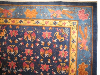 

Chinese carpet,  semi antique, 265 x 180 (cm) 8' 8" x 5' 11" 
 carpet ID: K-3917
Certain knots are oxidized, the knots are hand spun lamb wool, the background color is  ...