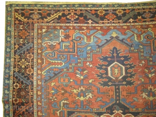 


Serapi Heriz Persian knotted circa in 1890 antique, collector's item, 362 x 271 (cm) 11' 10" x 8' 11"  carpet ID: P-2889
The black knots are oxidized, the knots are hand spun  ...