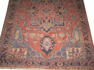 
	

Serapi Heriz Persian, knotted circa in 1890, antique, collector's item, 382 x 280 (cm) 12' 6" x 9' 2"  carpet ID: P-4496
The knots are hand spun lamb wool, the black knots  ...